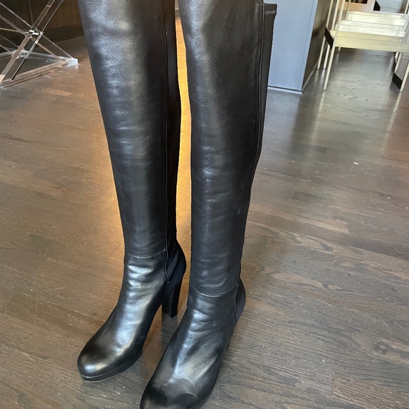 Stuart Weitzman 50/50 platform leather boots - Picture 1 of 7